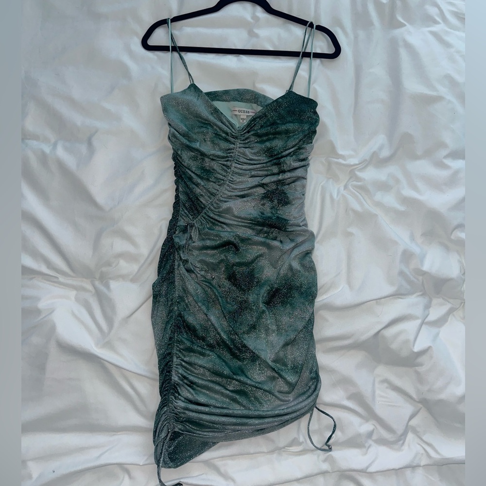 GUESS Sparkly Green Marble Mini Dress SIZE M